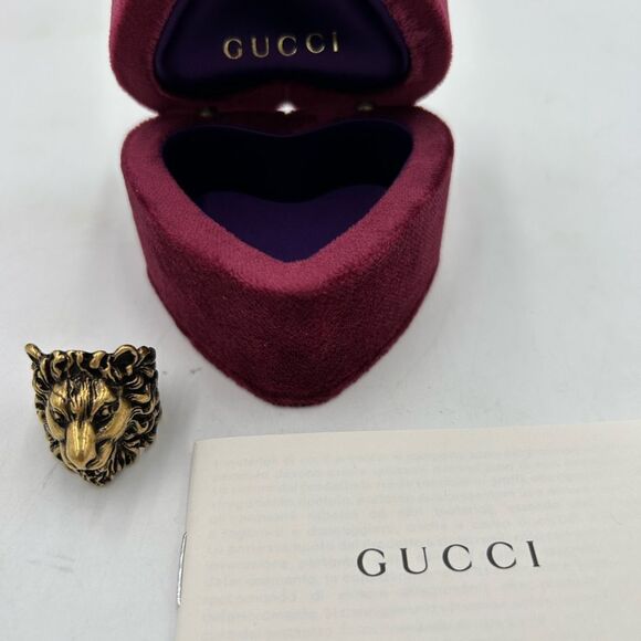 Women’s Gucci Lionhead, motif sterling silver ring size 8–8.5 made in Ita - Picture 9 of 9